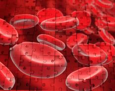 1114 3d image of human blood cells stock photo