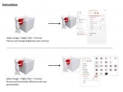 1114 3d man red cube for solution building ppt graphics icons