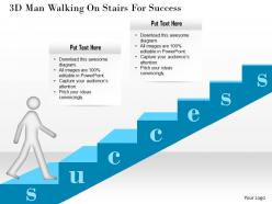1114 3d man walking on stairs for success powerpoint template
