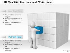 1114 3d man with blue cube and white cubes ppt graphics icons
