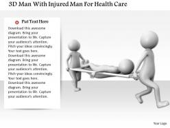 1114 3d men with injured man for health care ppt graphics icons