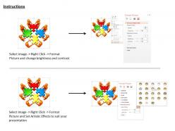 1114 3d peoples with colorful puzzles for teamwork and solution ppt graphics icons
