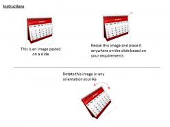 1114 3d red calendar for monthly use image graphics for powerpoint