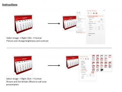 1114 3d red calendar for monthly use image graphics for powerpoint