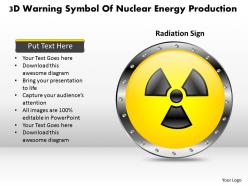 1114 3d warning symbol of nuclear energy production powerpoint template