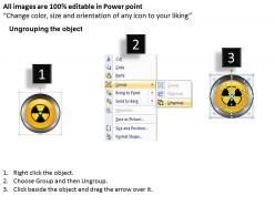 1114 3d warning symbol of nuclear power production powerpoint template