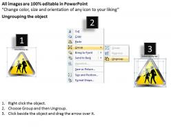 1114 3d warning symbol road safety powerpoint template