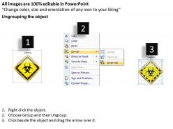 1114 3d yellow warning sign for safety powerpoint template