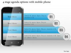 1114 4 stage agenda options with mobile phone ppt slide
