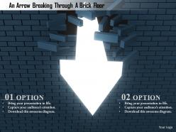 1114 an arrow breaking through a brick floor image graphics for powerpoint