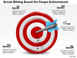 1114 arrow hitting board for target achievement powerpoint template