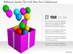 1114 balloons inside the gift box for celebration image graphics for powerpoint