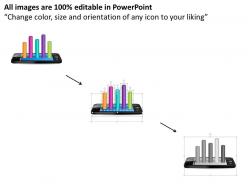 1114 bar graph for result display on mobile powerpoint template
