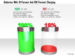 1114 batteries with 10 percent and 100 percent charging image graphics for powerpoint