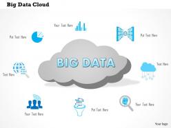1114 big data cloud with analytic icons surrounding it ppt slide