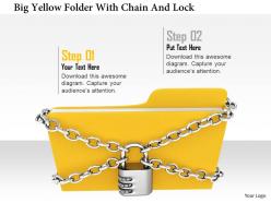 1114 big yellow folder with chian and lock image graphic for powerpoint