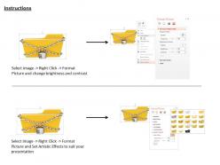 1114 big yellow folder with chian and lock image graphic for powerpoint