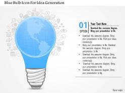 1114 blue bulb icon for idea generation presentation template