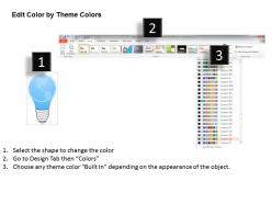 1114 blue bulb icon for idea generation presentation template