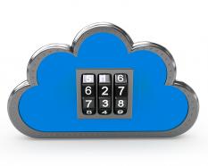 1114 blue cloud icon with combination keys stock photo