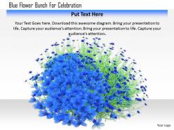 1114 Blue Flower Bunch For Celebration Image Graphic For Powerpoint