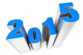 1114 blue numbers of new year 2015 stock photo