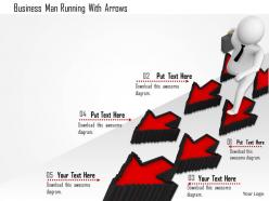 1114 business man running with arrows ppt graphics icons