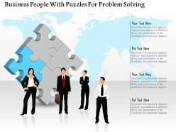 1114 business people with puzzles for problem solving powerpoint template