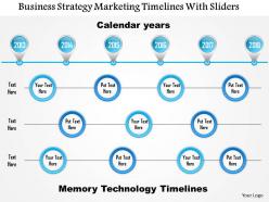 1114 Business Strategy Marketing Timelines With Sliders Powerpoint Presentation