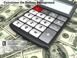 1114 calculator on dollars background image graphics for powerpoint
