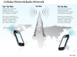 1114 cellular network radio network distributed over land areas with mobile devices ppt slide