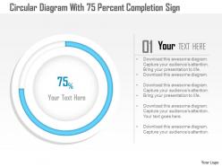 1114 Circluar Diagram With 75 Percent Completion Sign Powerpoint Template