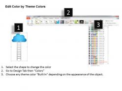 1114 cloud and ladders for result and cloud computing powerpoint template