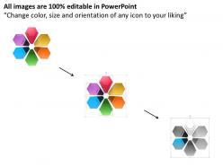 1114 colored hexagon flower petal diagram powerpoint template