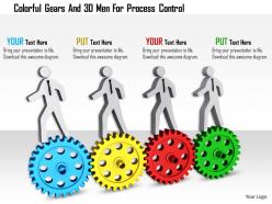 1114 colorful gears and 3d men for process control ppt graphics icons