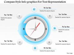 1114 compass style infographics for text representation powerpoint template