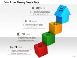 1114 cube arrow showing growth steps image graphics for powerpoint