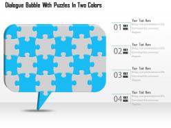 1114 dialogue bubble with puzzles in two colors powerpoint template
