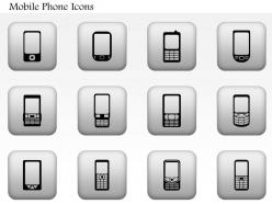 1114 different types of mobile phones editable icons ppt slide
