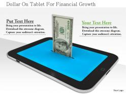 1114 dollar on tablet for financial growth image graphics for powerpoint