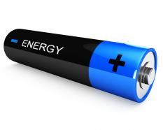 1114 Energy Cell In Blue And Black Color Stock Photo