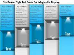 1114 five banner style text boxes for infographic display powerpoint template
