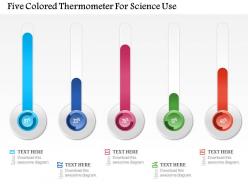 1114 five colored thermometer for science use powerpoint template