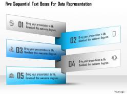 1114 five sequential text boxes for data representation powerpoint template