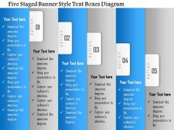 1114 five staged banner style text boxes diagram powerpoint template