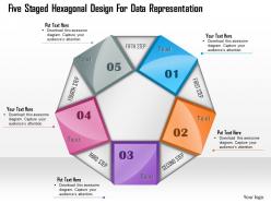 1114 five staged hexagonal design for data representation powerpoint template
