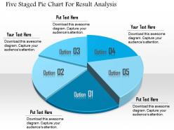 1114 five staged pie chart for result analysis powerpoint template