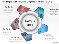 1114 five staged ribbon circle diagram for business data powerpoint template