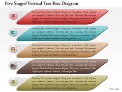 1114 five staged vertical text box diagram powerpoint template