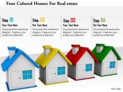 1114 four colored houses for realestate image graphics for powerpoint